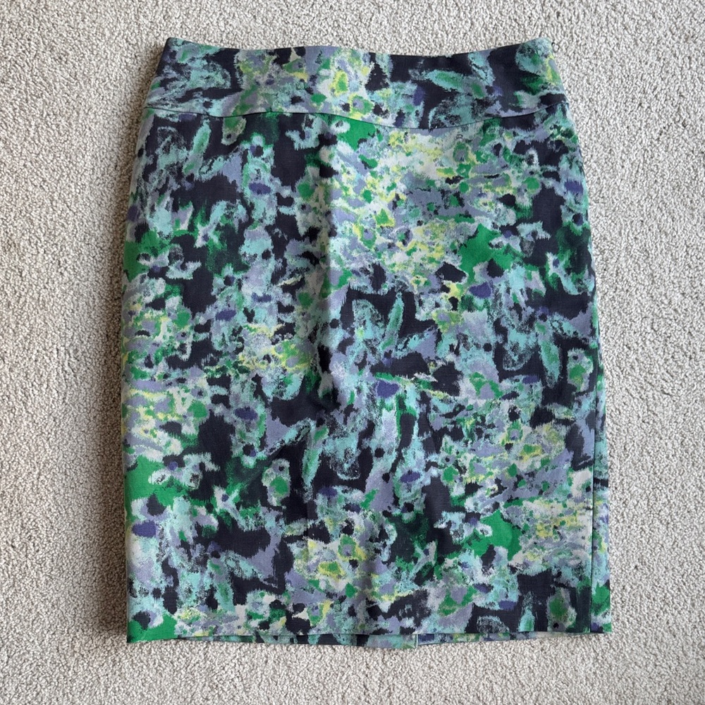 Stylish Green and Navy Women's Pencil Skirt